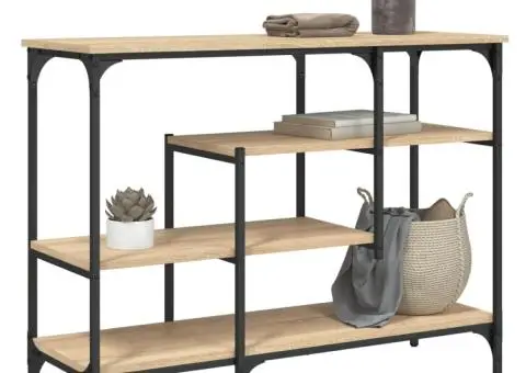 Măsuță consolă cu rafturi, stejar sonoma, 100x35x75 cm - 1/5