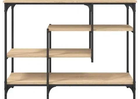 Măsuță consolă cu rafturi, stejar sonoma, 100x35x75 cm - 4/5