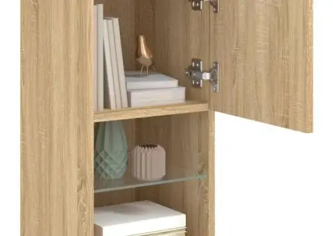 Comode TV cu lumini LED, 2 buc., stejar sonoma, 30,5x30x60 cm - 5/5