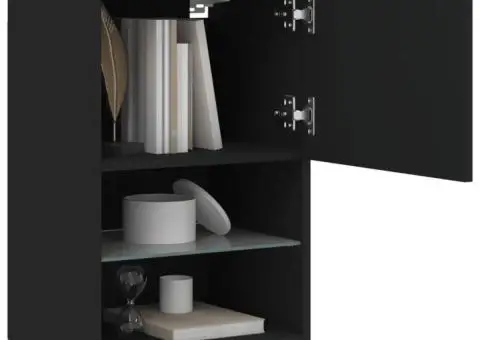 Comode TV cu lumini LED, 2 buc., negru, 40,5x30x60 cm - 5/5