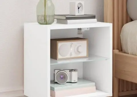 Noptieră cu lumini LED montată pe perete, alb - 1/5