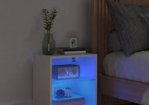 Noptieră cu lumini LED montată pe perete, alb - 3/5