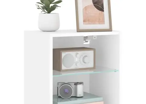 Noptieră cu lumini LED montată pe perete, alb - 5/5