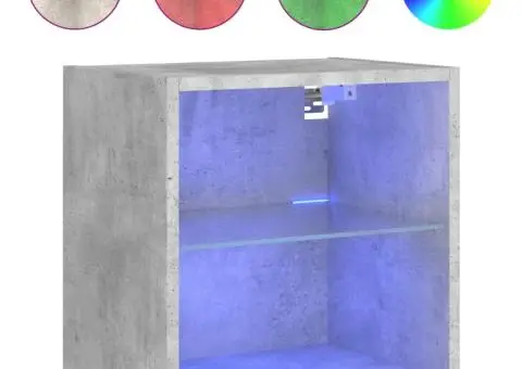 Noptieră cu lumini LED montată pe perete, gri beton - 2/5