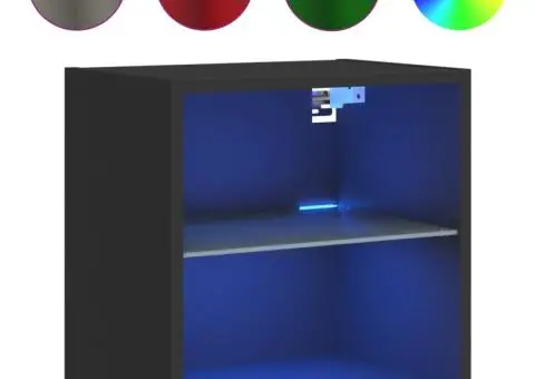 Noptieră cu lumini LED montată pe perete, negru - 2/5