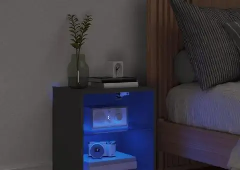 Noptieră cu lumini LED montată pe perete, negru - 3/5