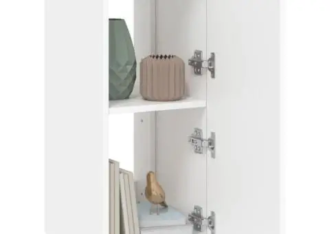 Comode TV de perete cu lumini LED, 2 buc., alb, 30,5x35x70 cm - 5/5