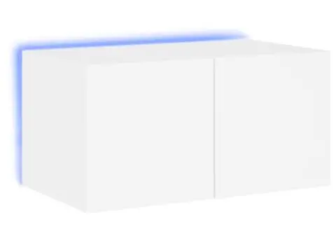 Comodă TV de perete cu lumini LED, alb, 60x35x31 cm - 2/5
