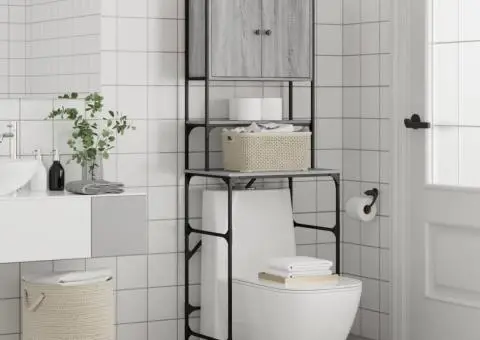 Dulap mașină de spălat, gri sonoma, 68x48,5x194 cm - 4/5