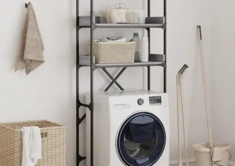 Dulap mașină de spălat, gri sonoma, 67x25x163 cm lemn prelucrat - 1/5