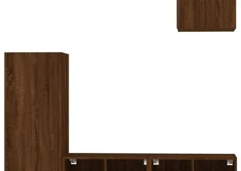 Unități TV de perete, 4 piese, stejar maro, lemn prelucrat - 5/5