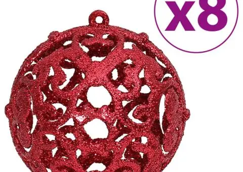 Globuri de Crăciun, 100 buc, roșu vin, 3 / 4 / 6 cm - 4/5