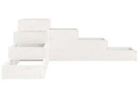 Jardinieră grădină cu 4 niveluri, alb, 106x104,5x36 cm lemn pin - 5/5
