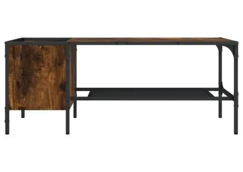 Măsuță de cafea cu raft, stejar fumuriu, 100x51x40 cm, lemn - 4/5