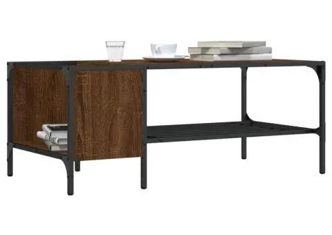 Măsuță de cafea cu raft, stejar maro, 100x51x40 cm, lemn - 1/5