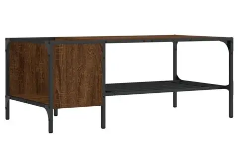 Măsuță de cafea cu raft, stejar maro, 100x51x40 cm, lemn - 2/5