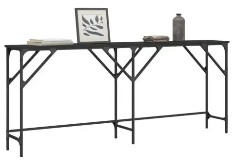 Măsuță consolă, negru, 180x29x75 cm, lemn compozit - 1/5