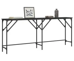 vidaXL Măsuță consolă, negru, 180x29x75 cm, lemn compozit
