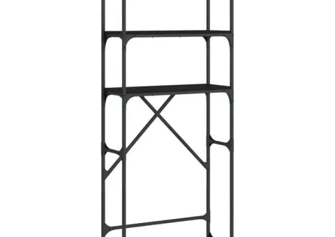 Dulap mașină de spălat, negru, 67x25x163 cm lemn prelucrat - 2/5