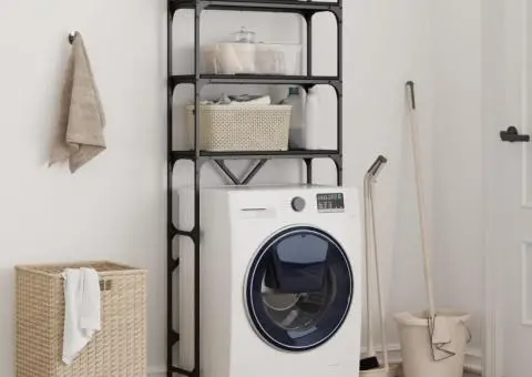 Dulap mașină de spălat, negru, 67x25x163 cm lemn prelucrat - 3/5