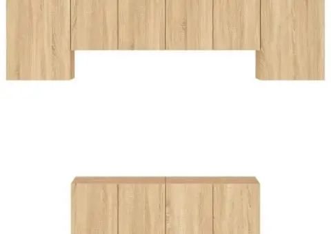 Unități TV de perete, 6 piese, stejar sonoma, lemn prelucrat - 5/5