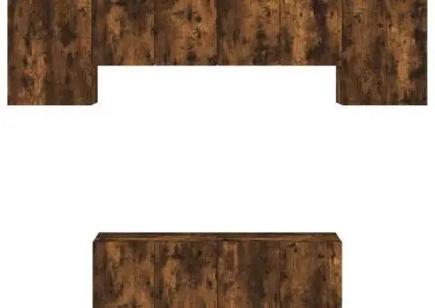 Unități TV de perete, 6 piese, stejar fumuriu, lemn prelucrat - 5/5