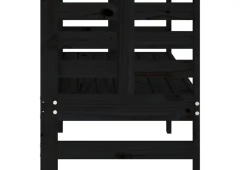 Bancă de grădină, negru, 111,5x53x71 cm, lemn masiv de pin - 5/5