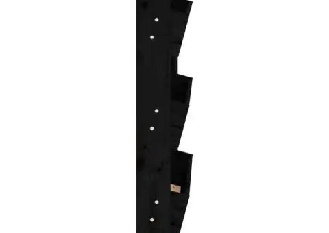 Jardinieră de perete cu 3 niveluri negru 60x18,5x110cm lemn pin - 5/5