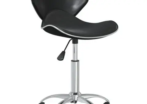 Scaune de bucătărie pivotante, 2 buc. negru, piele ecologică - 3/5
