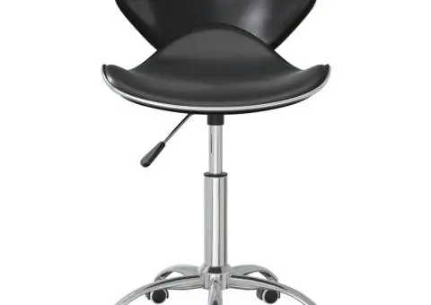 Scaune de bucătărie pivotante, 2 buc. negru, piele ecologică - 4/5
