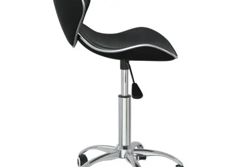 Scaune de bucătărie pivotante, 2 buc. negru, piele ecologică - 5/5