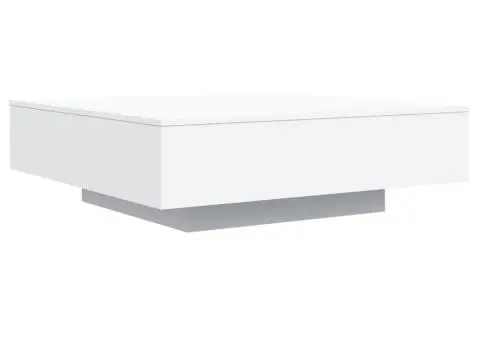 Măsuță de cafea cu lumini LED, alb, 100x100x31 cm - 3/5