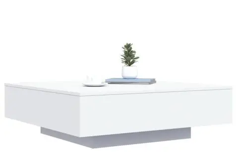 Măsuță de cafea cu lumini LED, alb, 100x100x31 cm - 5/5