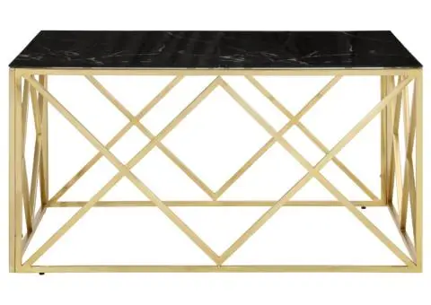 Măsuță de cafea, oțel inoxidabil auriu și sticlă securizată - 3/5