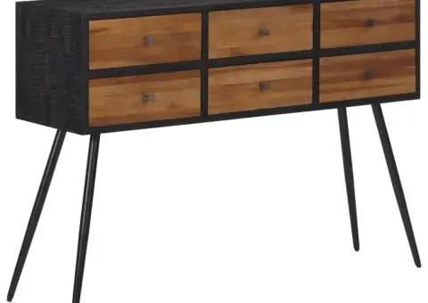 Masă consolă cu sertare, 116x30x76 cm, lemn masiv tec reciclat - 1/5