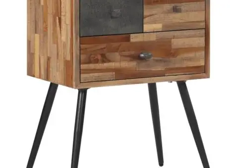 Noptieră, 47x31,5x60 cm, lemn masiv de tec - 1/5