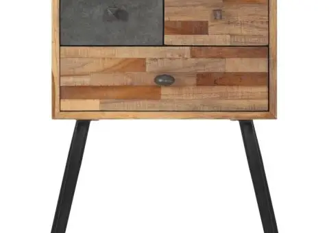 Noptieră, 47x31,5x60 cm, lemn masiv de tec - 3/5