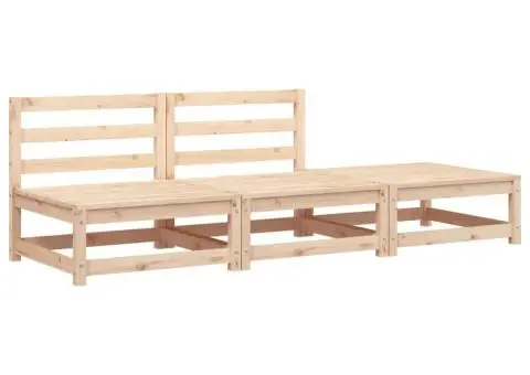 Canapea de grădină fără brațe cu taburet, lemn masiv de pin - 2/5