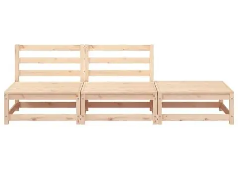 Canapea de grădină fără brațe cu taburet, lemn masiv de pin - 4/5