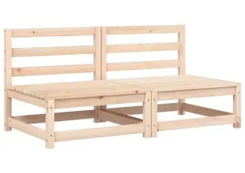 Canapele de grădină fără cotiere cu perne 2 buc. lemn masiv pin - 4/5