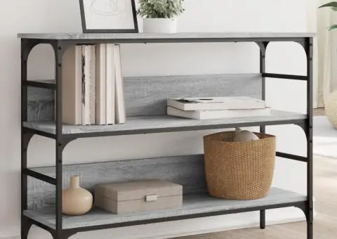 Măsuță consolă, gri sonoma, 100x32x75 cm, lemn prelucrat - 1/5