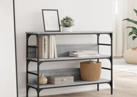 Măsuță consolă, gri sonoma, 100x32x75 cm, lemn prelucrat - 3/5