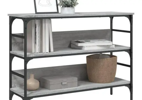 Măsuță consolă, gri sonoma, 100x32x75 cm, lemn prelucrat - 4/5