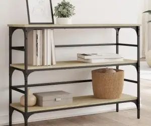 vidaXL Măsuță consolă, stejar sonoma, 100x32x75 cm, lemn prelucrat