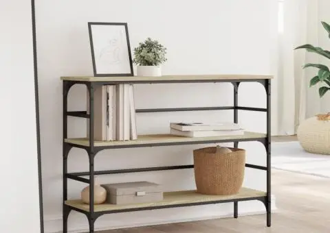 Măsuță consolă, stejar sonoma, 100x32x75 cm, lemn prelucrat - 3/5