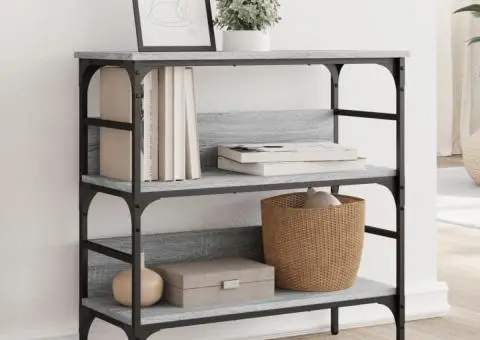 Măsuță consolă, gri sonoma, 75x32x75 cm, lemn prelucrat - 1/5