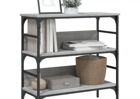 Măsuță consolă, gri sonoma, 75x32x75 cm, lemn prelucrat - 4/5