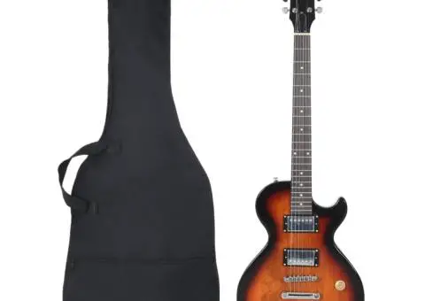 Chitara electrică de începători, cu husă, maro/negru, 4/4 39" - 1/5