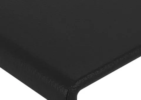 Tăblie de pat cu aripioare, negru, 93x23x118/128 cm, piele eco - 5/5