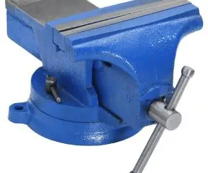 vidaXL Menghină de banc, albastru, 125 mm, fontă